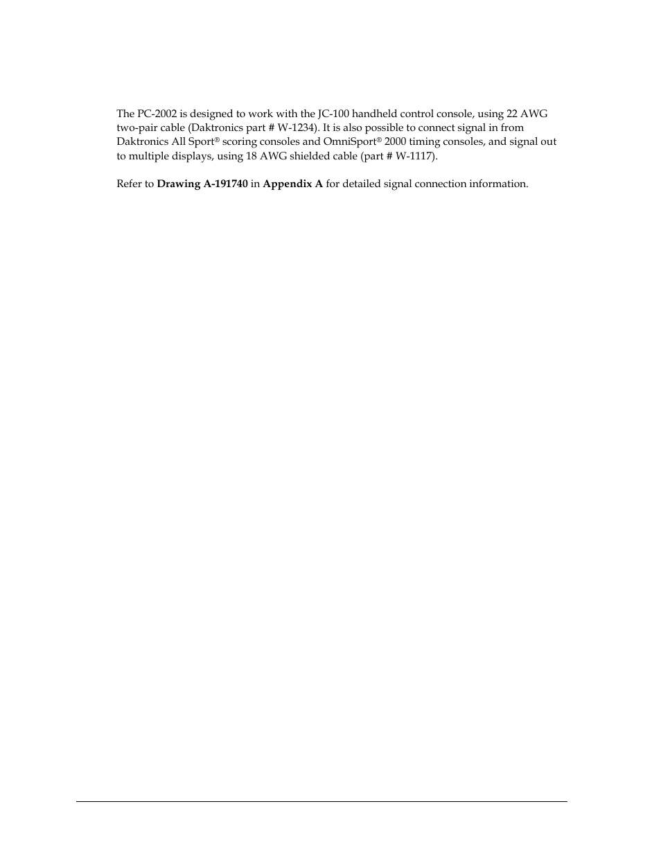2 signal, Signal | Daktronics PC-2002 Pace Clock System User Manual | Page 12 / 32