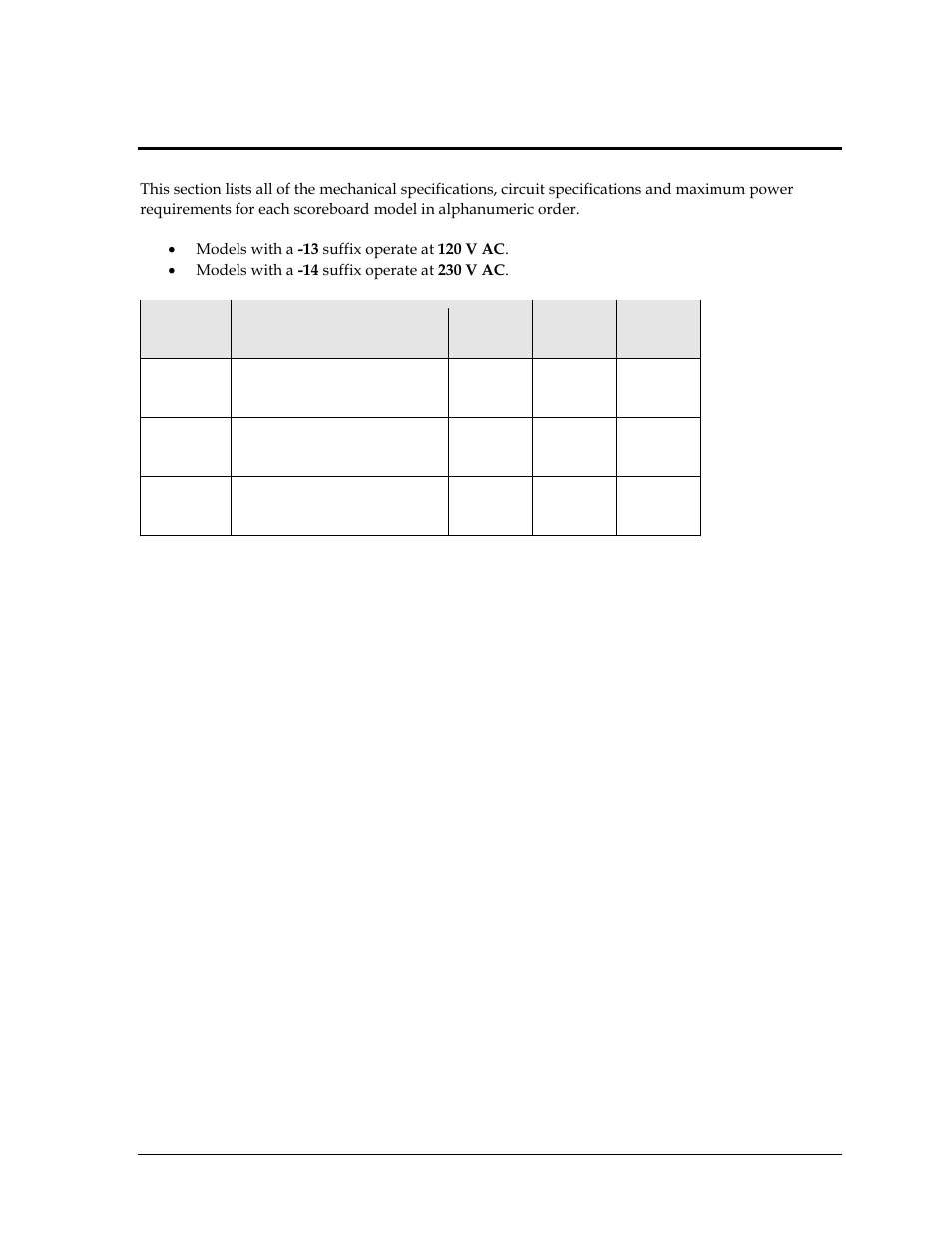 Section 2: specifications, Section 2, Specifications | Daktronics BB-114 Portable LED Basketball Scoreboard User Manual | Page 11 / 28