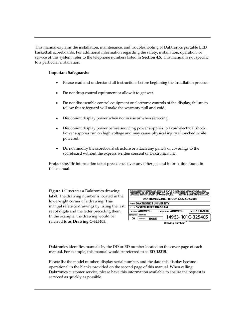 Section 1: introduction, 1 resources, Section 1 | Introduction, Resources | Daktronics BB-114 Portable LED Basketball Scoreboard User Manual | Page 7 / 28