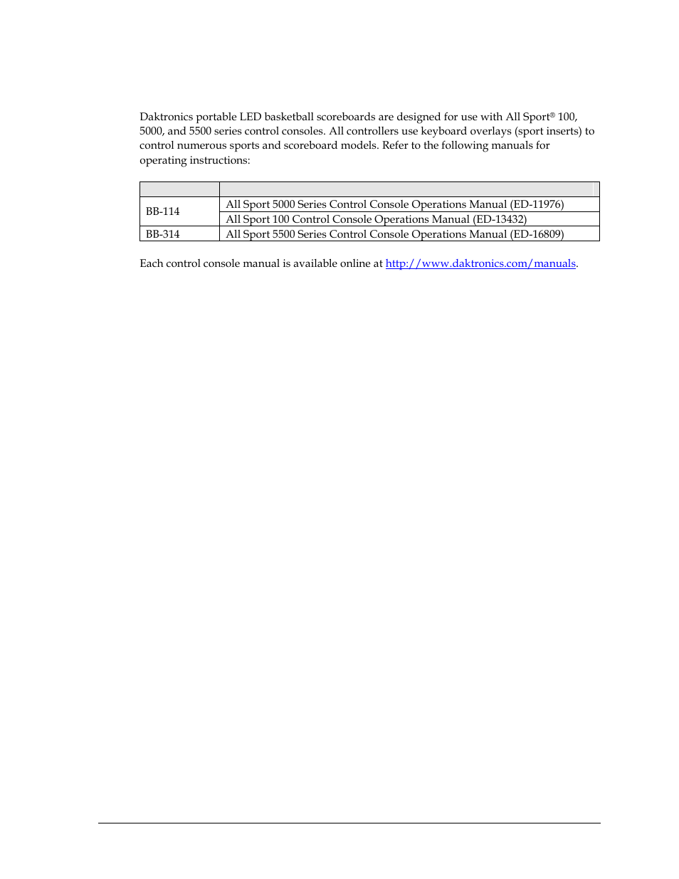 4 control consoles, Control consoles | Daktronics BB-114 Portable LED Basketball Scoreboard User Manual | Page 9 / 28