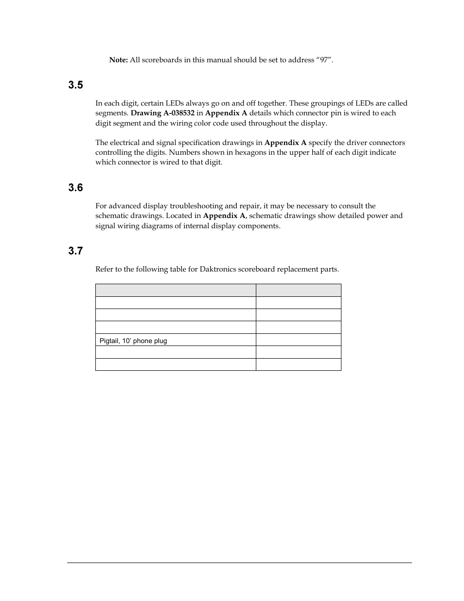 Segmentation and digit designation, Schematics, Replacement parts list | On 0 | Daktronics TI-2002 Portable LED Timer User Manual | Page 17 / 32