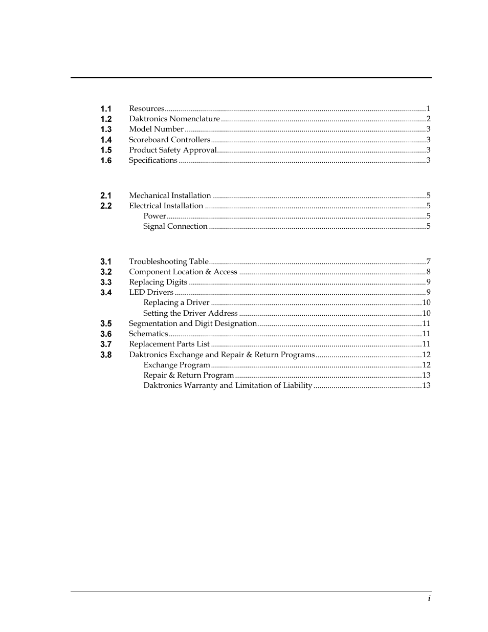 Daktronics TI-2002 Portable LED Timer User Manual | Page 5 / 32