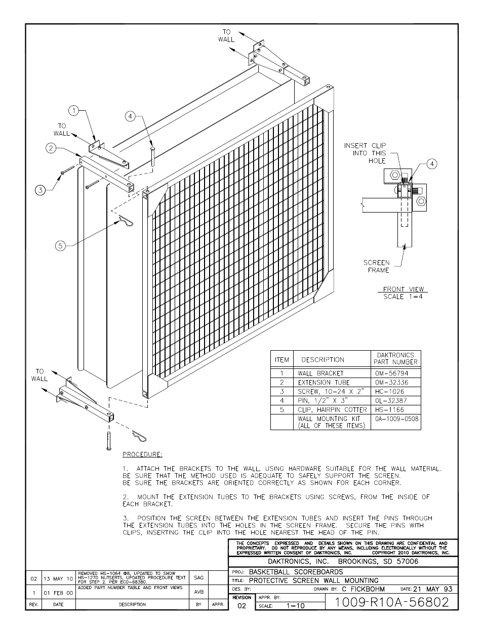 Daktronics Protective Screen User Manual | Page 2 / 4