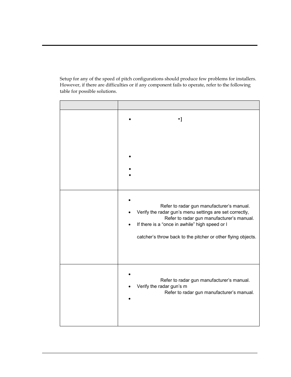 Section 5: troubleshooting, 1 troubleshooting, Section 5 | Troubleshooting | Daktronics Radar Gun Speed of Pitch Interface User Manual | Page 19 / 27