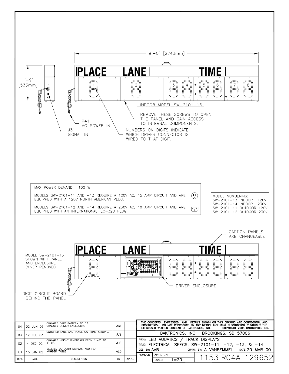 Daktronics LED Aquatics/Track Displays SW-2000 Series 10 Numeric Digit User Manual | Page 39 / 86