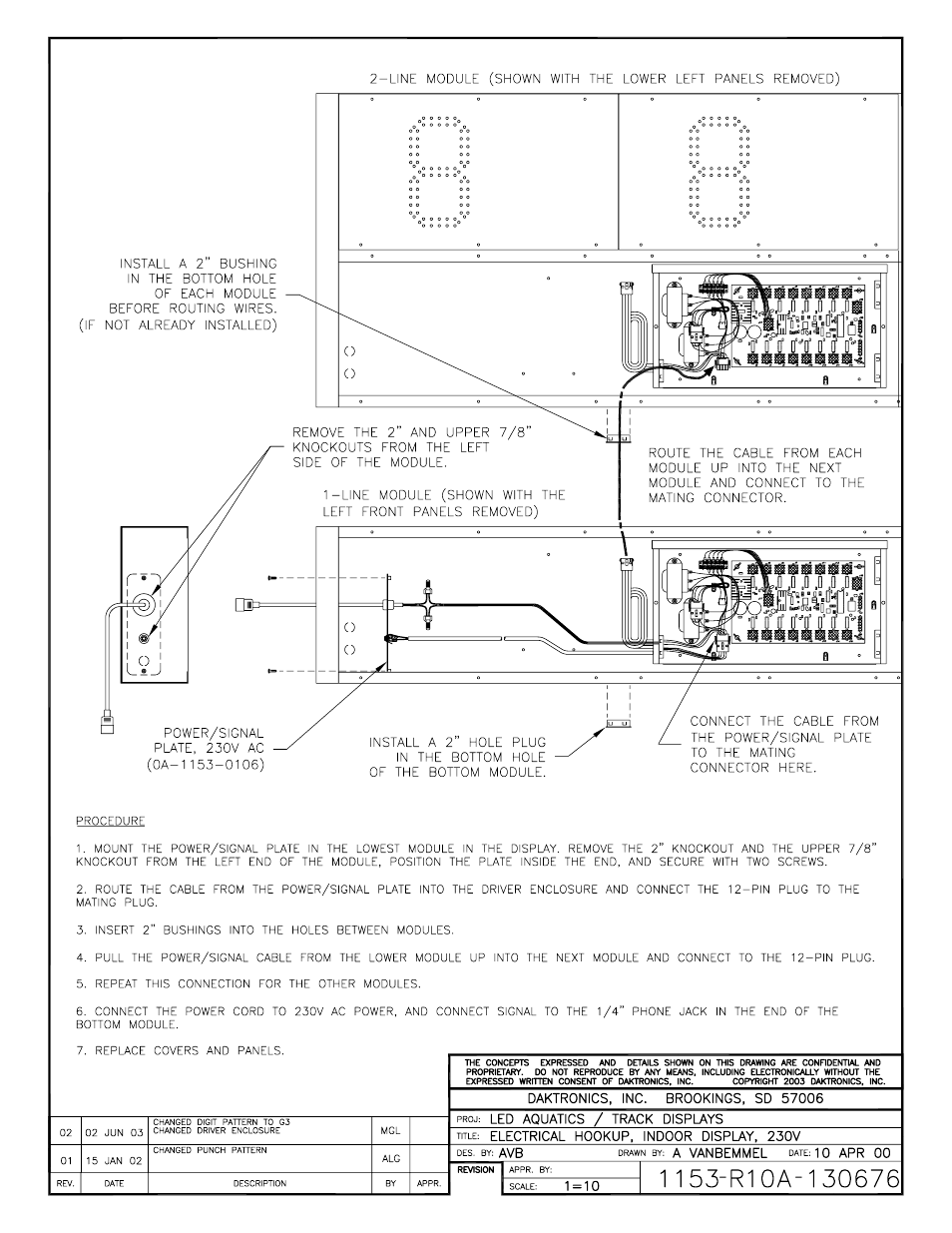 Daktronics LED Aquatics/Track Displays SW-2000 Series 10 Numeric Digit User Manual | Page 60 / 86
