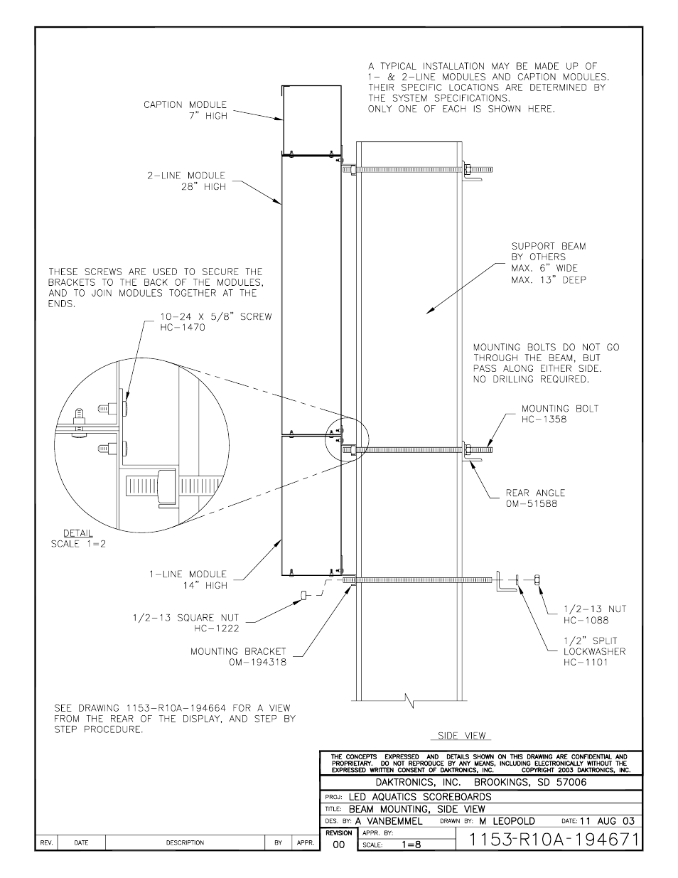 Daktronics LED Aquatics/Track Displays SW-2000 Series 10 Numeric Digit User Manual | Page 73 / 86