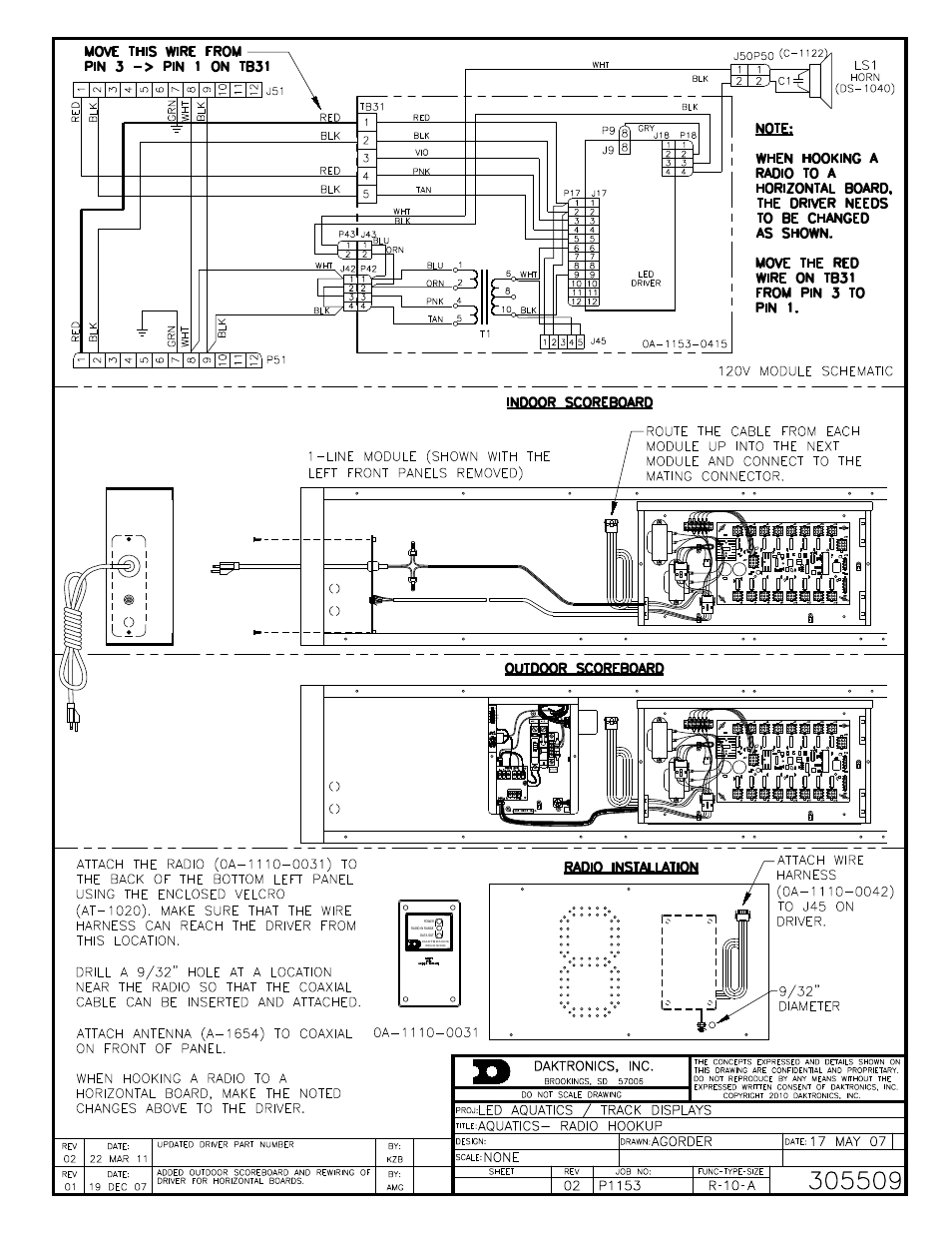 Daktronics LED Aquatics/Track Displays SW-2000 Series 10 Numeric Digit User Manual | Page 80 / 86
