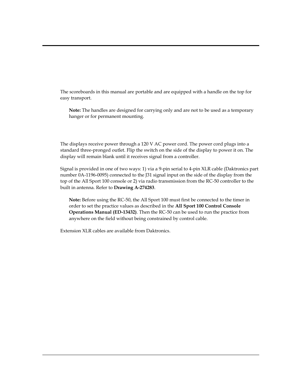 Section 3: mechanical & electrical installation, 1 mechanical installation, 2 power & signal | Section 3, Mechanical & electrical installation, Mechanical installation, Power & signal | Daktronics TI-2025 Segment Timer User Manual | Page 11 / 28