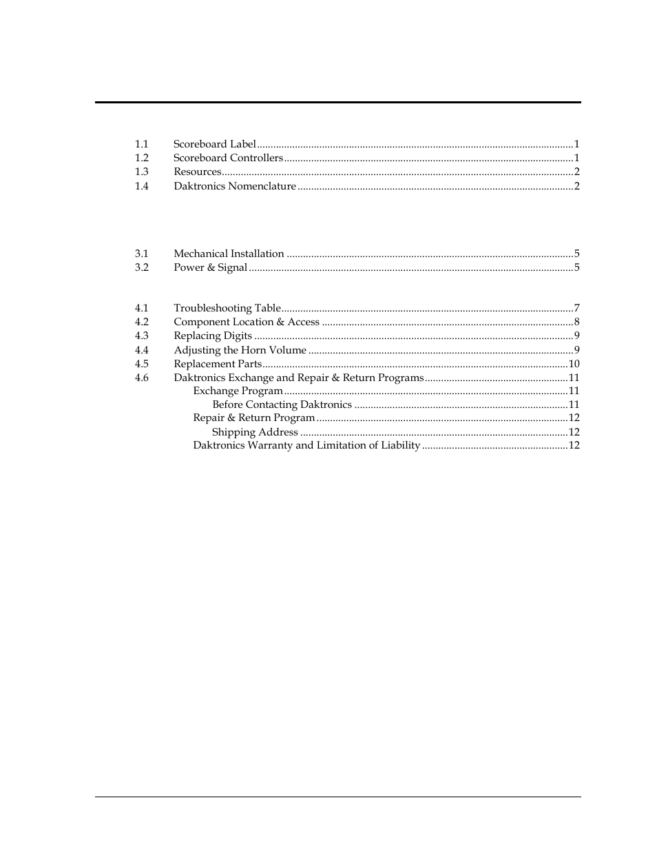 Daktronics TI-2025 Segment Timer User Manual | Page 5 / 28