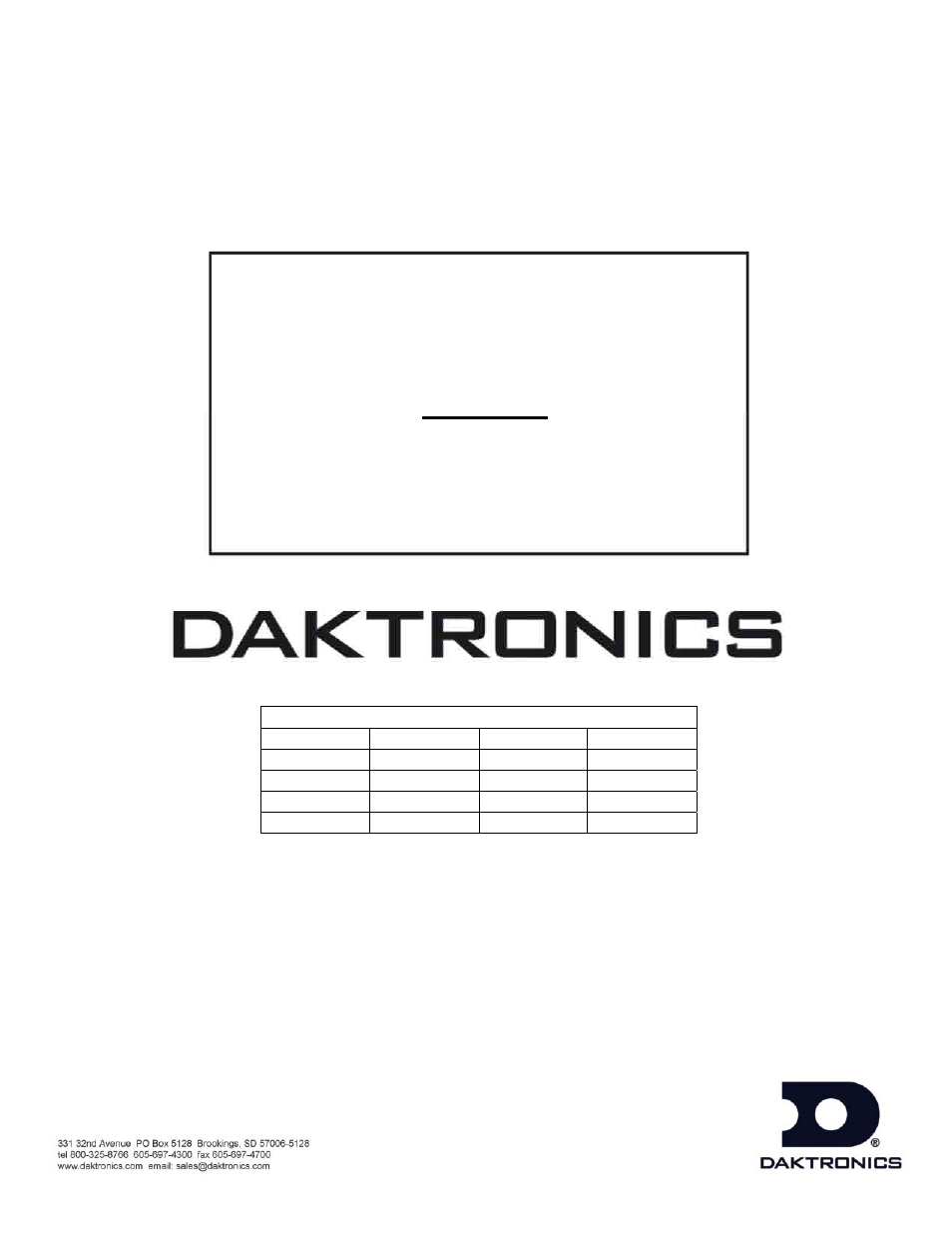 Daktronics Single Section DistaView Outdoor LED Scoreboards Generation IV User Manual | 99 pages