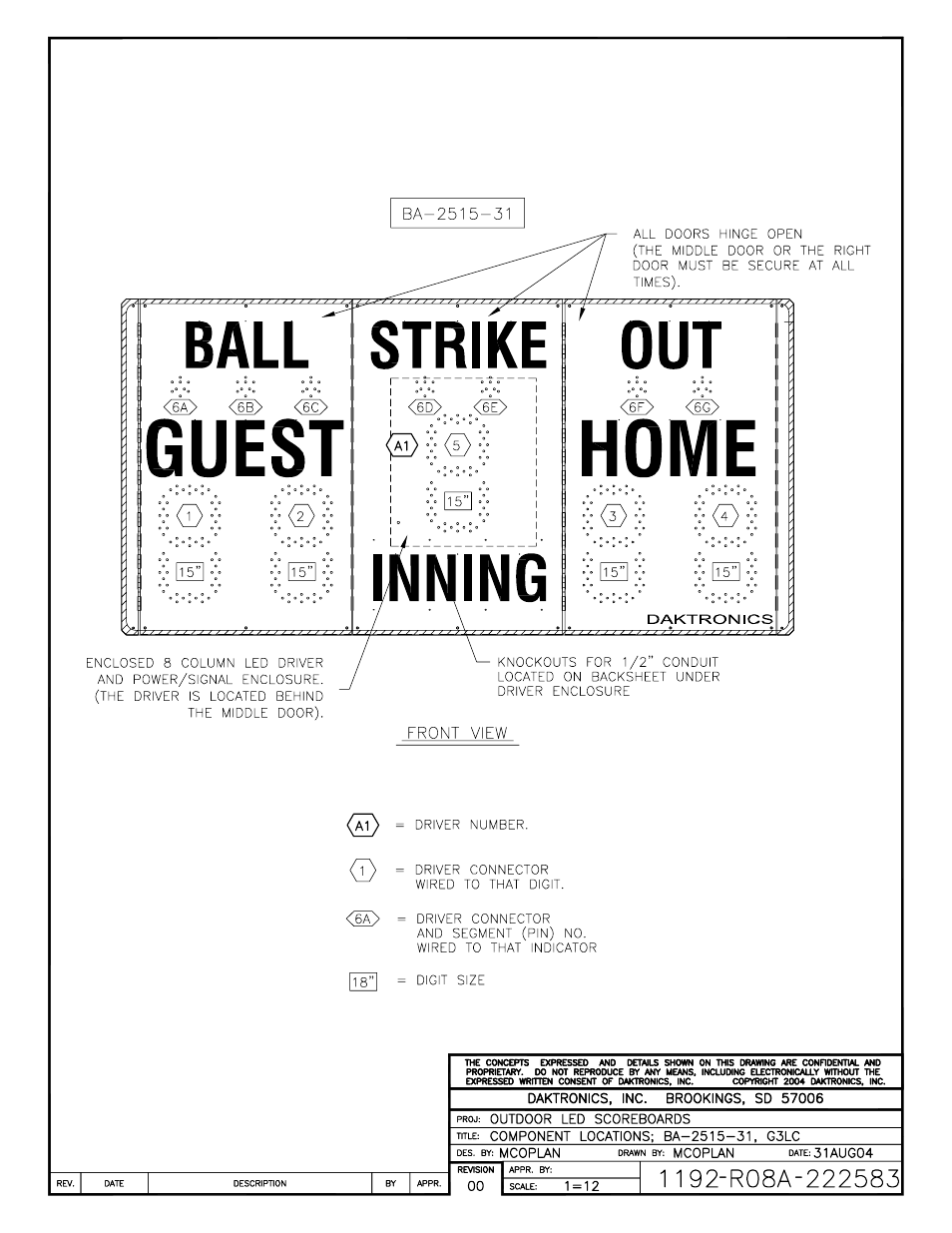 Daktronics Single Section DistaView Outdoor LED Scoreboards Generation IV User Manual | Page 71 / 99