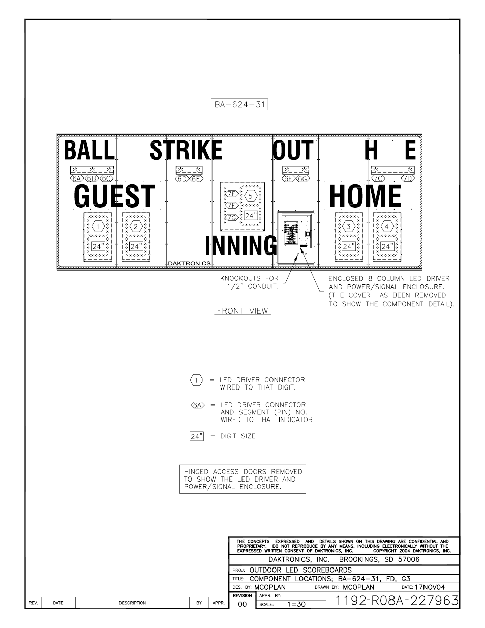 Daktronics Single Section DistaView Outdoor LED Scoreboards Generation IV User Manual | Page 76 / 99