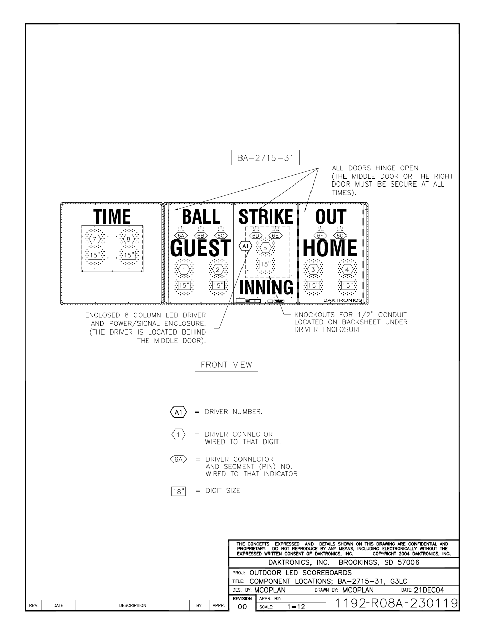 Daktronics Single Section DistaView Outdoor LED Scoreboards Generation IV User Manual | Page 81 / 99