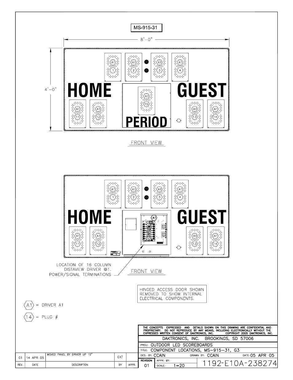 Daktronics Single Section DistaView Outdoor LED Scoreboards Generation IV User Manual | Page 82 / 99