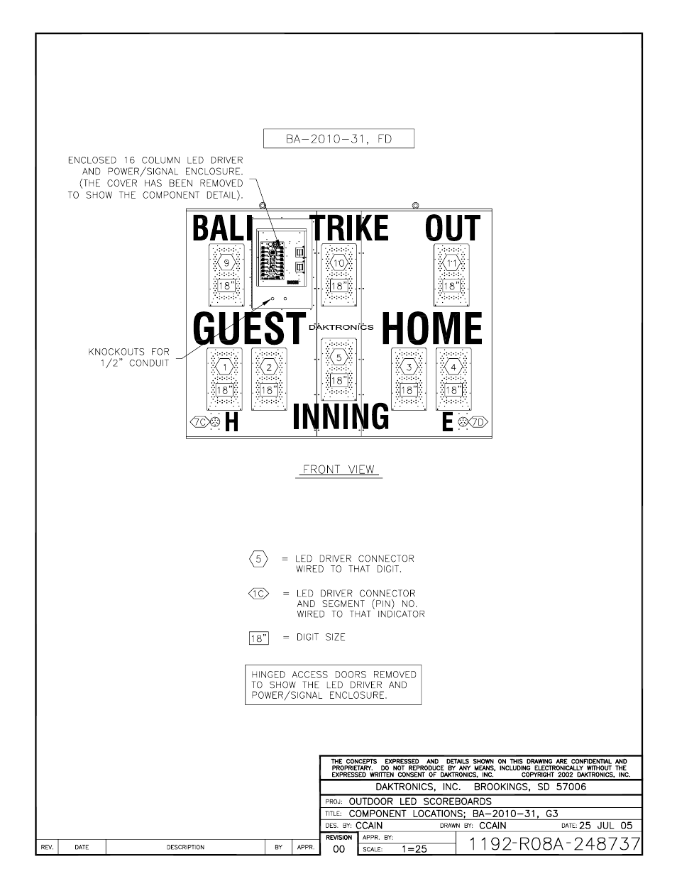 Daktronics Single Section DistaView Outdoor LED Scoreboards Generation IV User Manual | Page 85 / 99