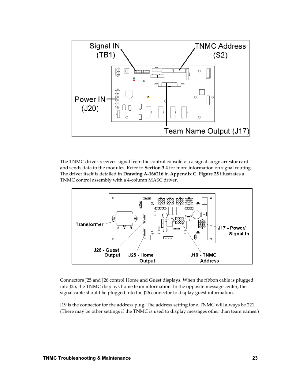 For tnmcs built before september 2009 | Daktronics Single-Section Outdoor LED Scoreboards User Manual | Page 29 / 46