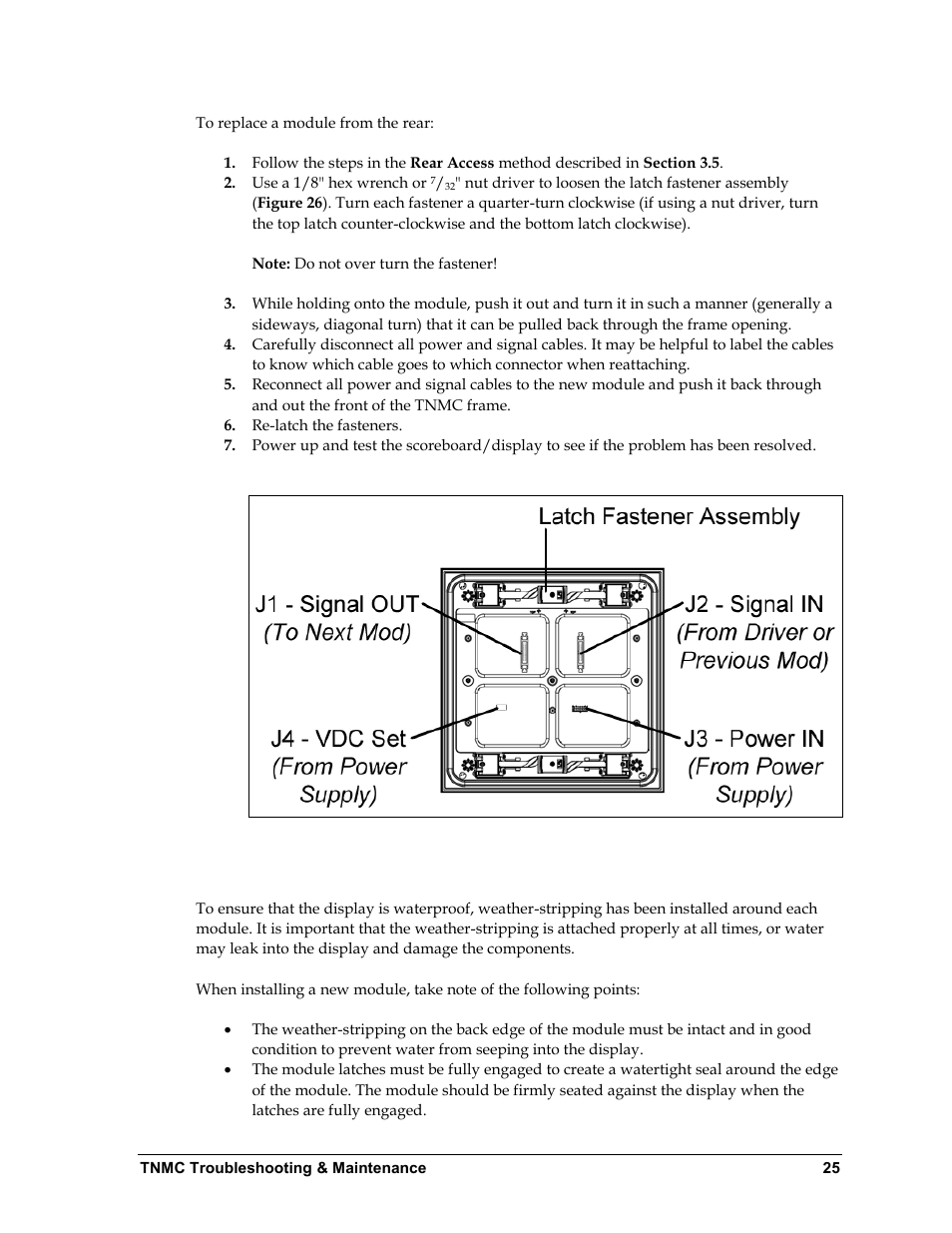 Weather-stripping | Daktronics Single-Section Outdoor LED Scoreboards User Manual | Page 31 / 46