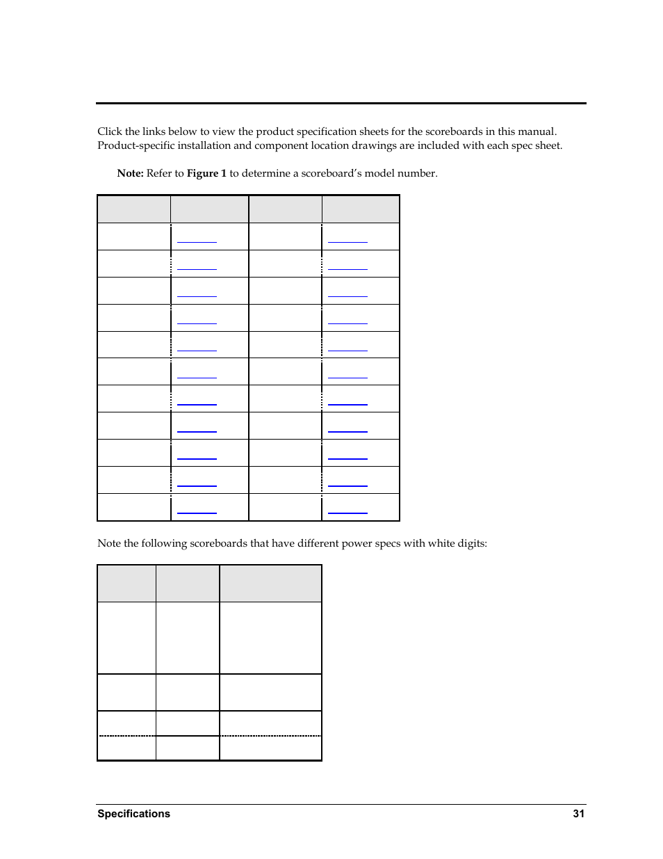 Appendix a: specifications, Appendix a, Specifications | Daktronics Single-Section Outdoor LED Scoreboards User Manual | Page 37 / 46