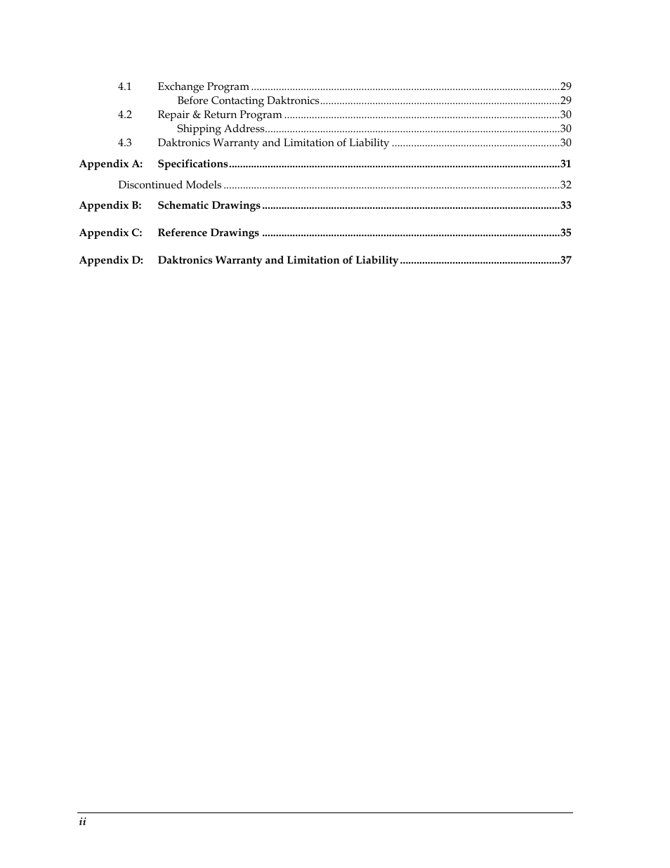 Daktronics Single-Section Outdoor LED Scoreboards User Manual | Page 6 / 46