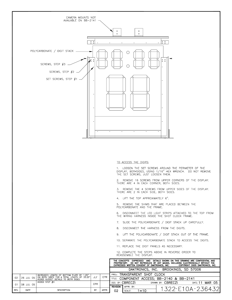 Daktronics BB-2140 Transparent Shot Clock User Manual | Page 37 / 48