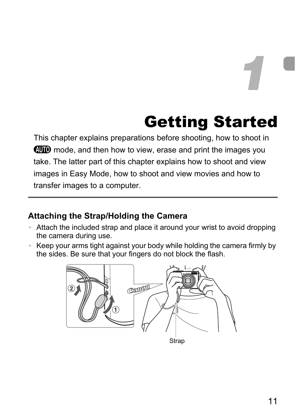 Getting started, 1 getting started | Canon A2100 IS User Manual | Page 11 / 131
