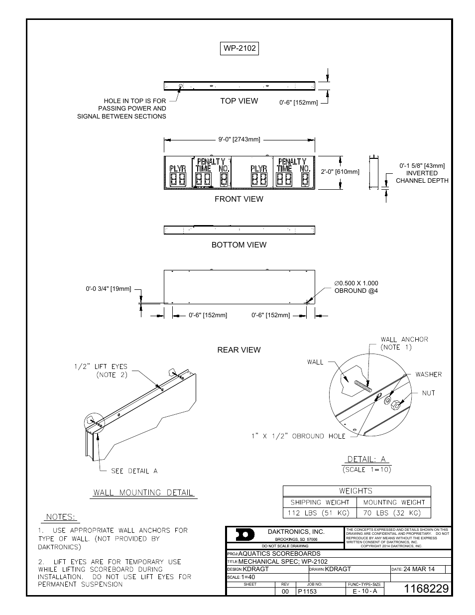 Daktronics WP-2101 Water Polo LED Scoreboard User Manual | Page 47 / 52