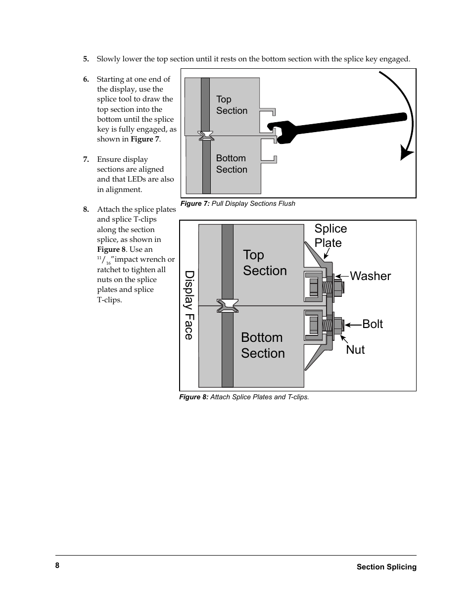 Splice plate bolt nut washer display face | Daktronics Rear-Ventilated GalaxyPro GP3 Series User Manual | Page 13 / 42