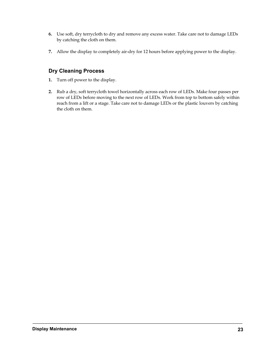 Dry cleaning process | Daktronics Rear-Ventilated GalaxyPro GP3 Series User Manual | Page 28 / 42