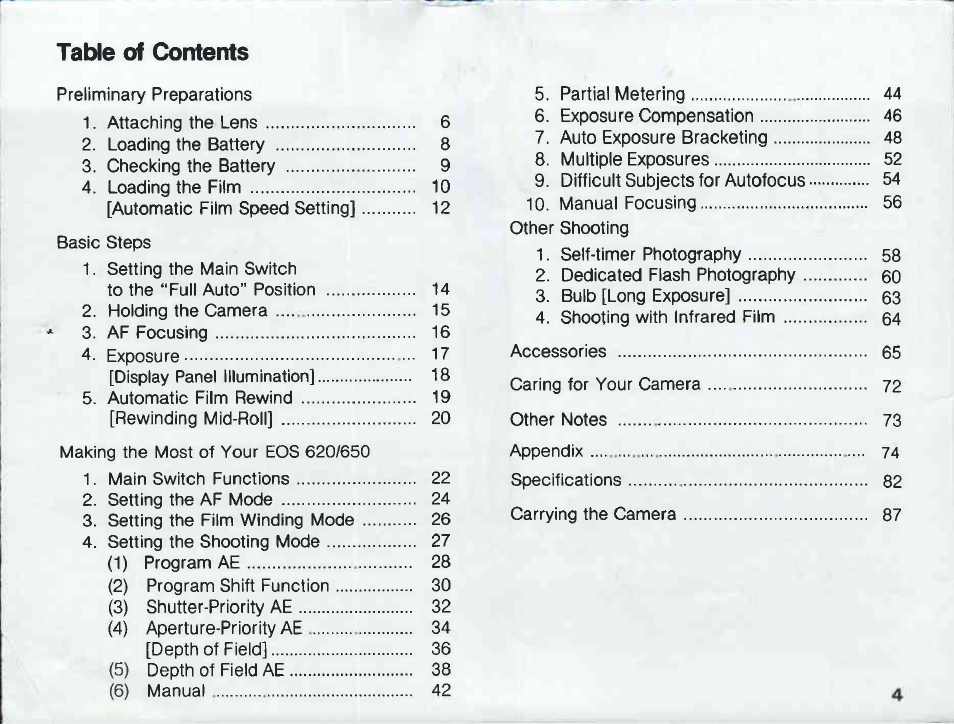 Оуёч'щ | Canon EOS 620 User Manual | Page 2 / 150