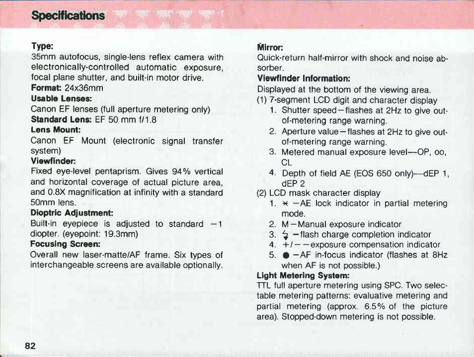 Canon EOS 620 User Manual | Page 84 / 150