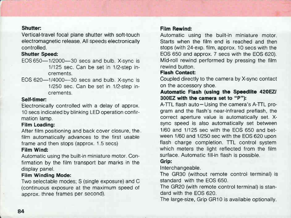 Auto exposure bracketing (eos 620 only) | Canon EOS 620 User Manual | Page 86 / 150
