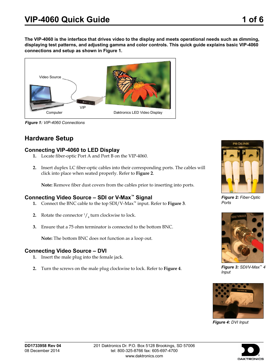 Daktronics VIP-4060 User Manual | 6 pages