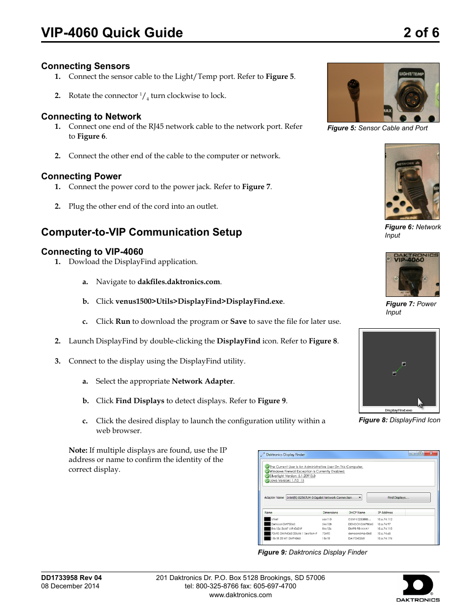 Computer-to-vip communication setup | Daktronics VIP-4060 User Manual | Page 2 / 6
