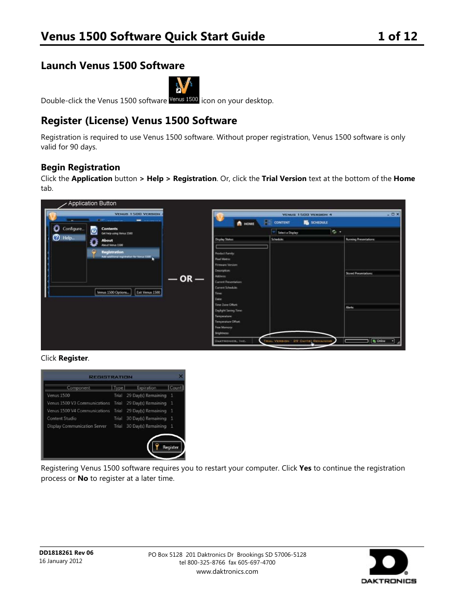 Daktronics Venus 1500 Software User Manual | 12 pages