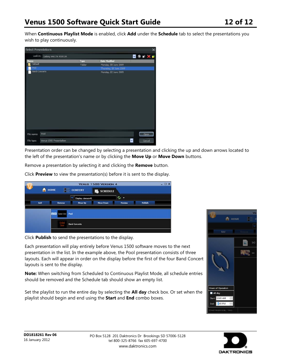 Daktronics Venus 1500 Software User Manual | Page 12 / 12