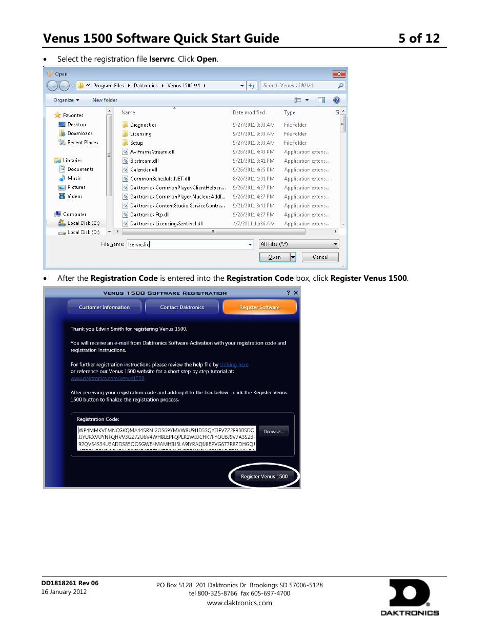Daktronics Venus 1500 Software User Manual | Page 5 / 12