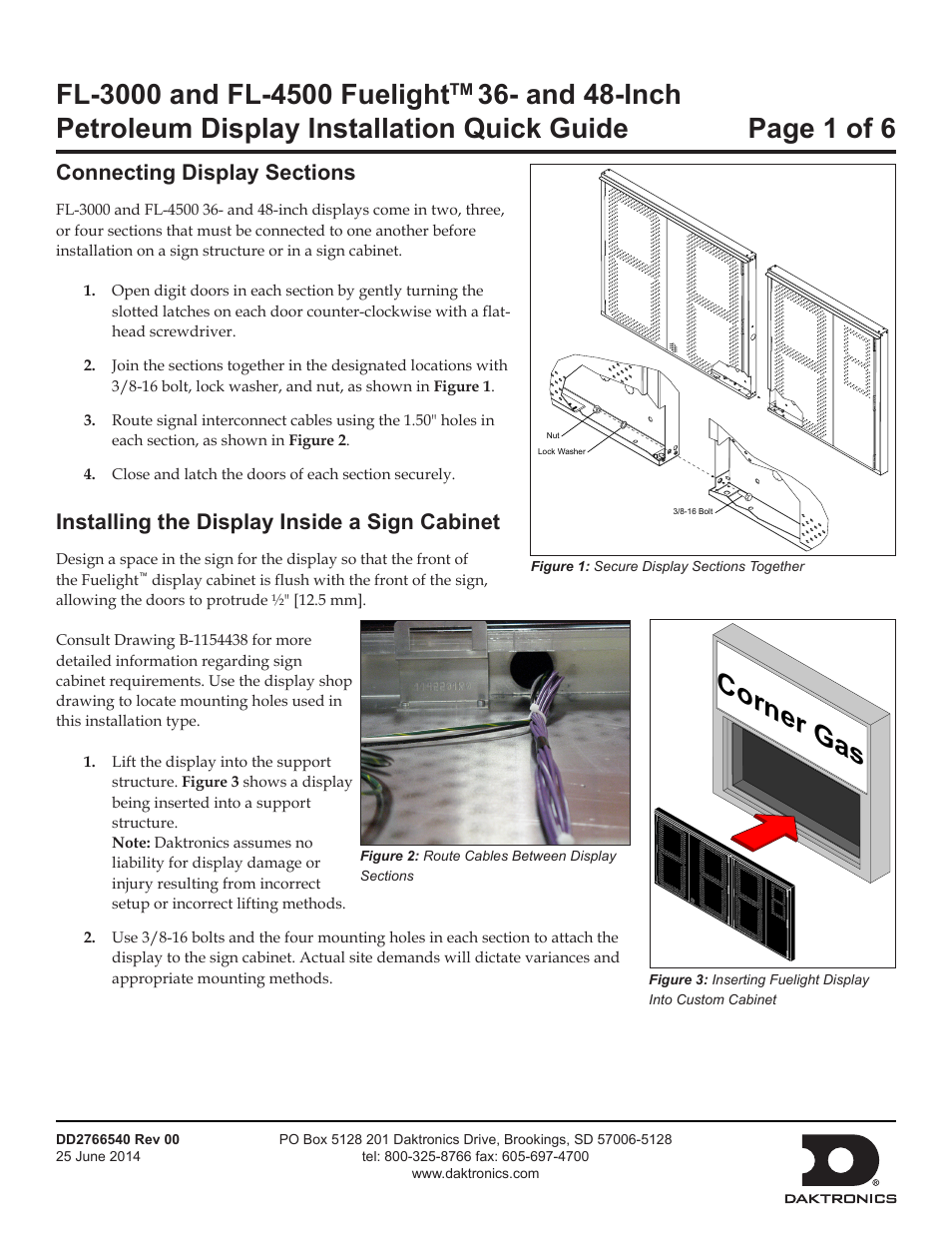 Daktronics FL-3000 and FL-4500 FuelightTM 36- and 48-Inch Petroleum Display User Manual | 6 pages