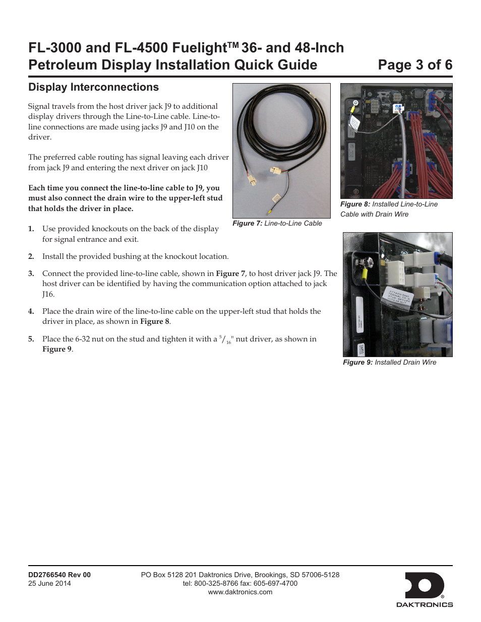 Display interconnections | Daktronics FL-3000 and FL-4500 FuelightTM 36- and 48-Inch Petroleum Display User Manual | Page 3 / 6