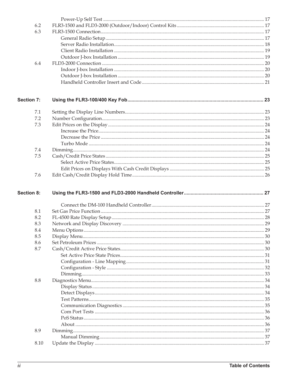 Daktronics Fuelight FL-3000 and FL-4500 Series 36 and 48 Petroleum Price Display and Cash/Credit Display User Manual | Page 4 / 55