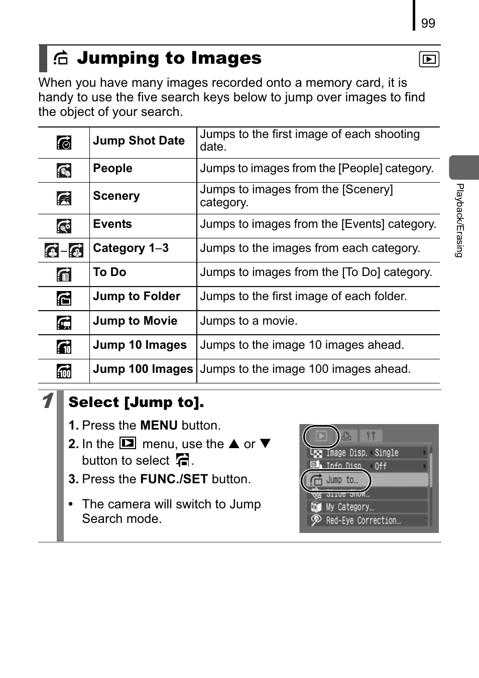 Jumping to images | Canon A470 User Manual | Page 101 / 184