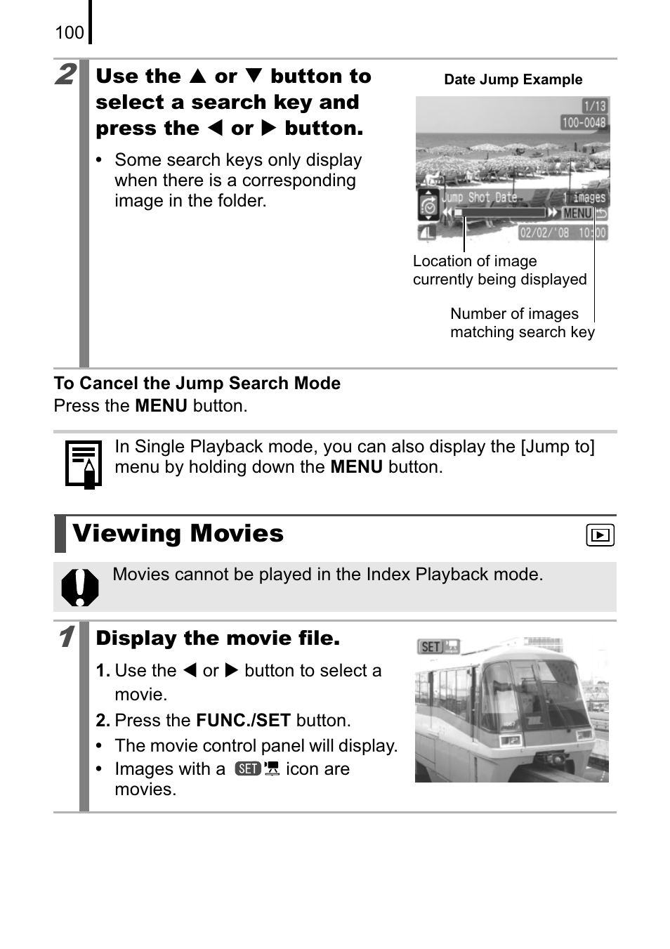 Viewing movies | Canon A470 User Manual | Page 102 / 184