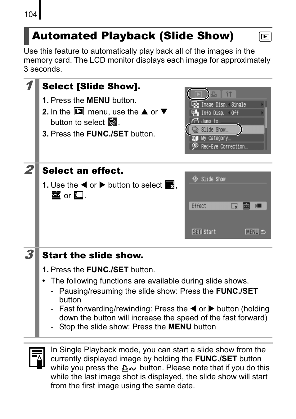 Automated playback (slide show) | Canon A470 User Manual | Page 106 / 184