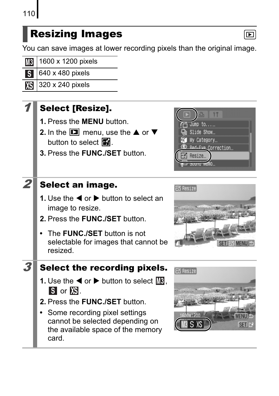 Resizing images | Canon A470 User Manual | Page 112 / 184