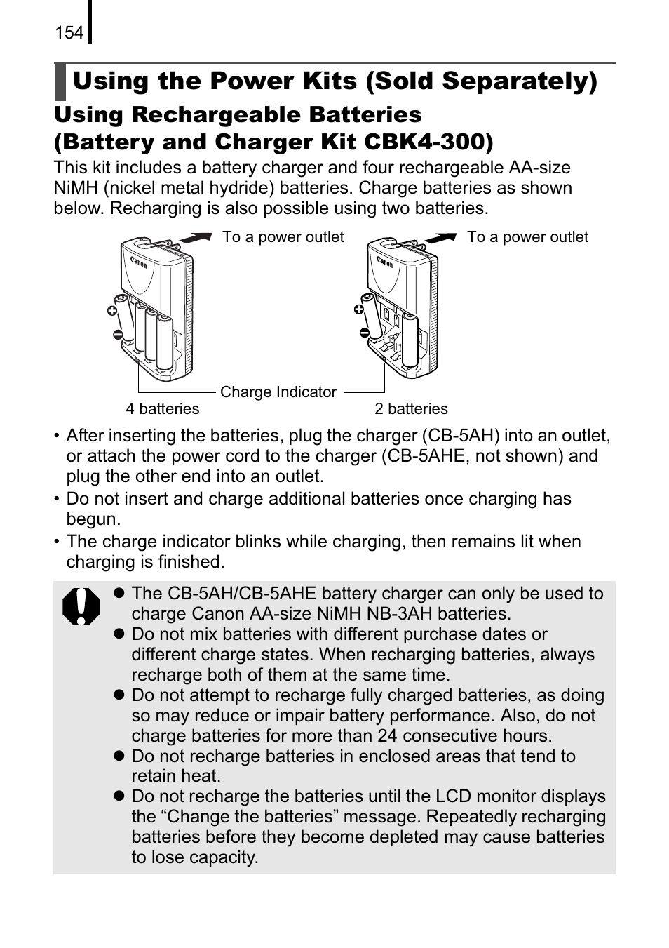 Using the power kits (sold separately) | Canon A470 User Manual | Page 156 / 184