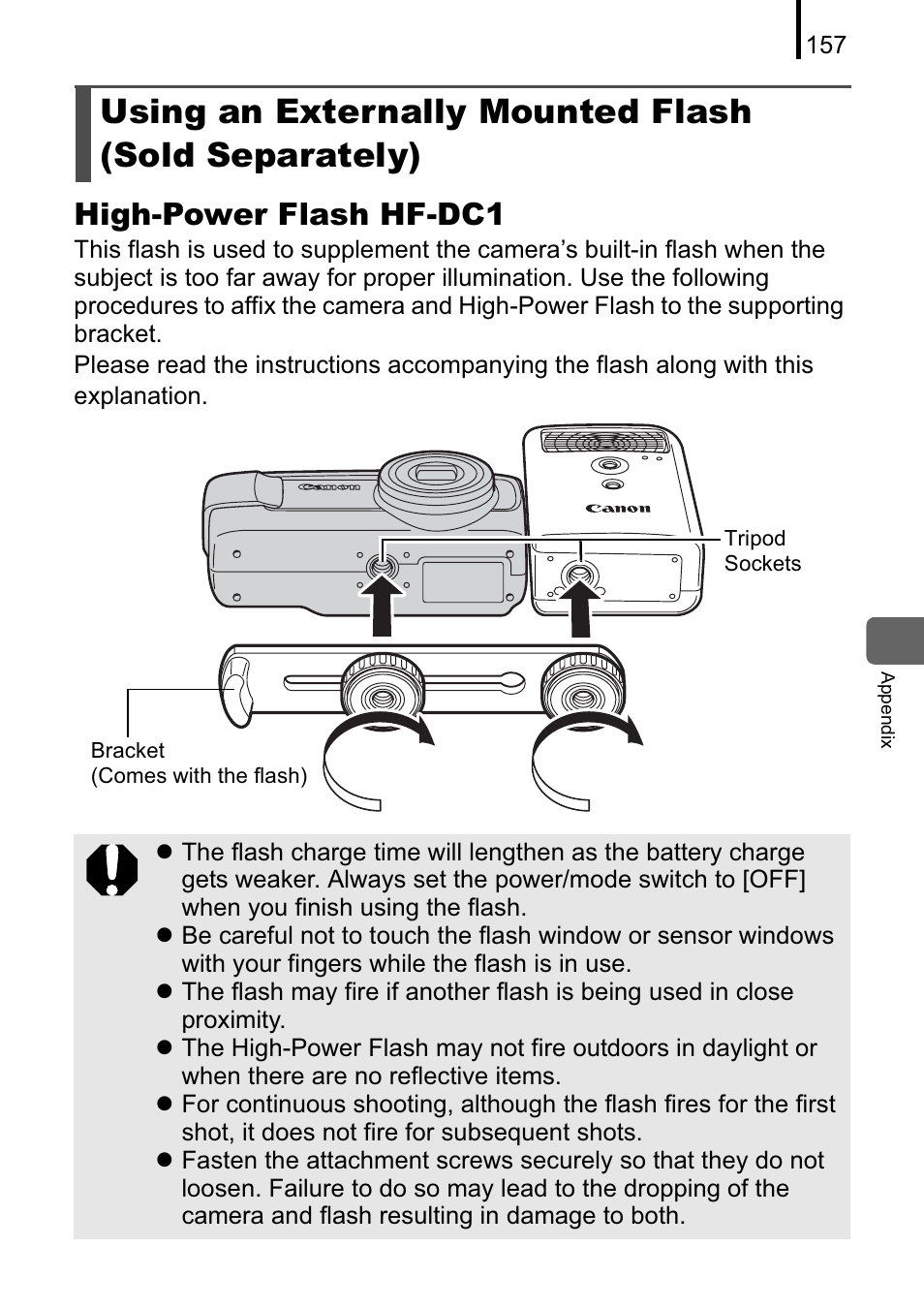 High-power flash hf-dc1 | Canon A470 User Manual | Page 159 / 184