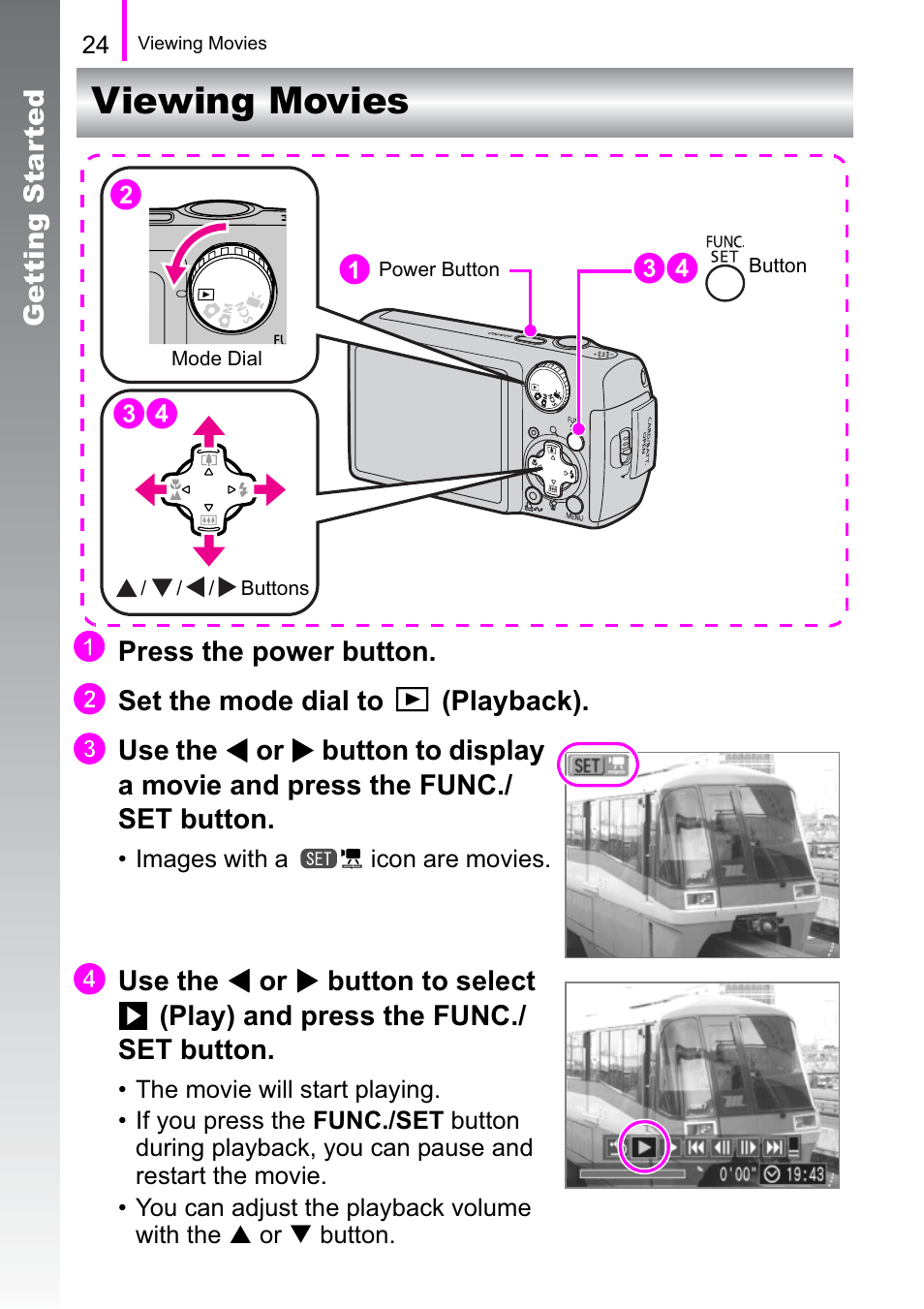 Viewing movies a | Canon A470 User Manual | Page 26 / 184