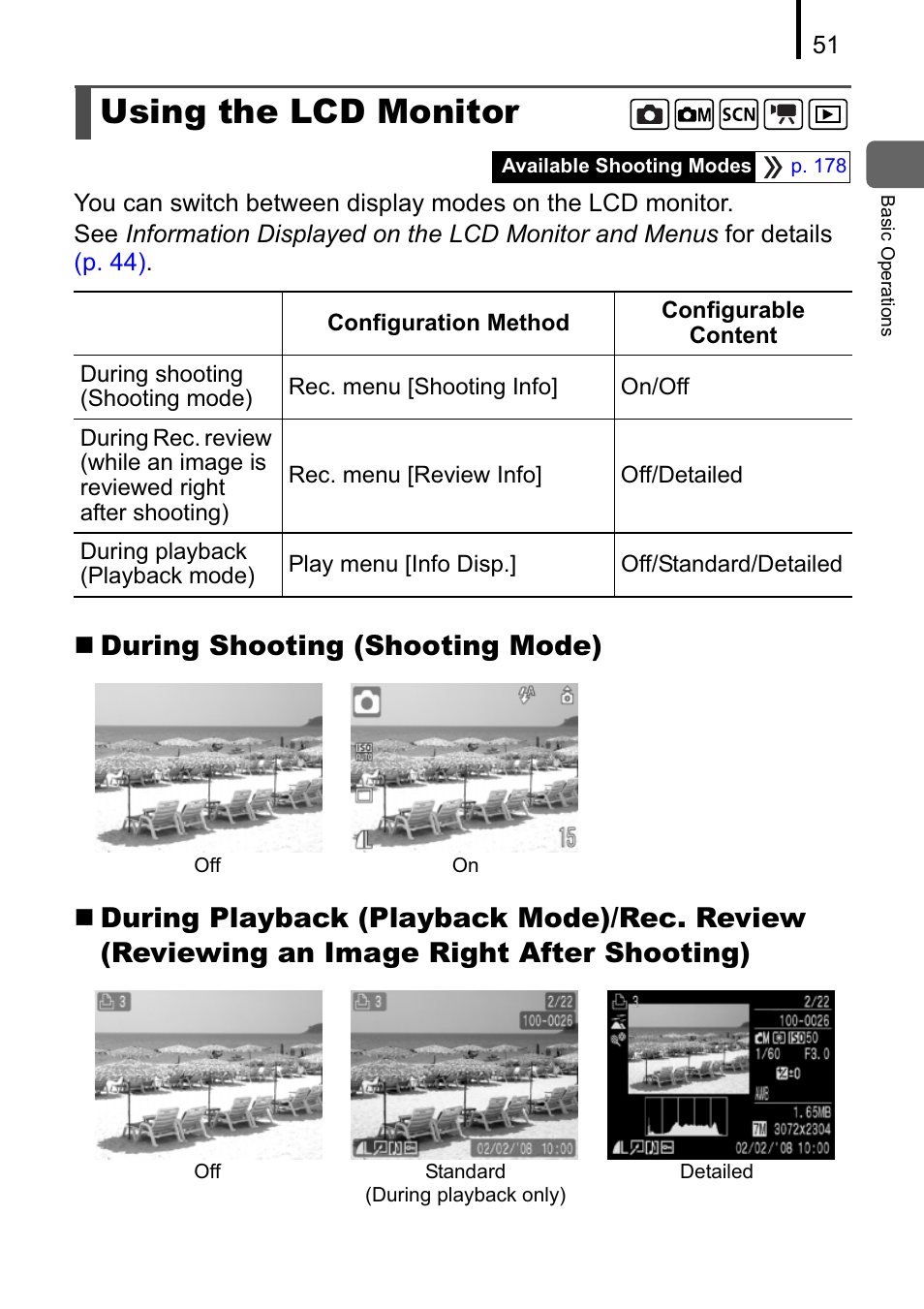 Using the lcd monitor | Canon A470 User Manual | Page 53 / 184