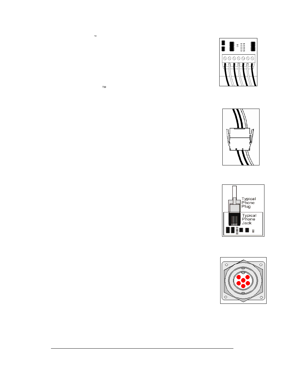 Figure 10: phoenix connector -2, Figure 11: mate-n-loc connector -2, Figure 12: rj11 connector -2 | Figure 13: rs232/6-pin quick connect jack -2 | Daktronics Galaxy 46 mm Outdoor Series AF-3400 User Manual | Page 26 / 93