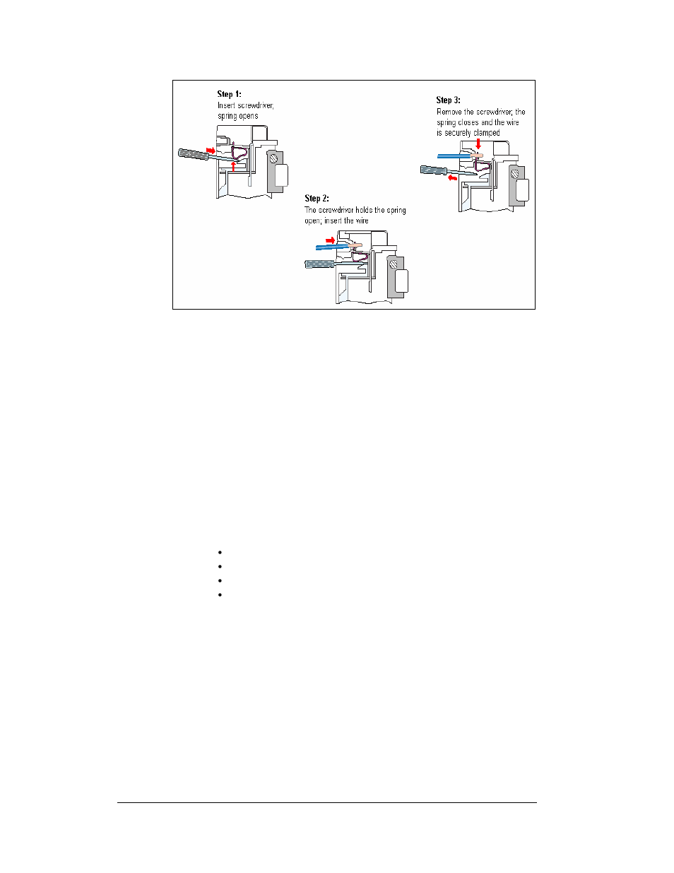 Figure 17: making cage clamp connections -8 | Daktronics Galaxy 46 mm Outdoor Series AF-3400 User Manual | Page 32 / 93